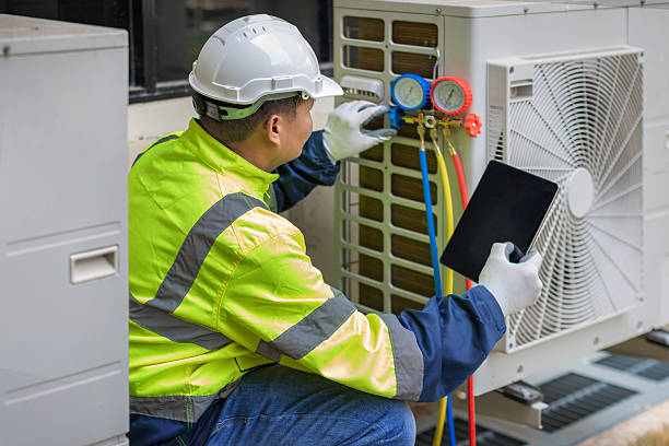 Professional Hvac technician working in Weymouth, MA
